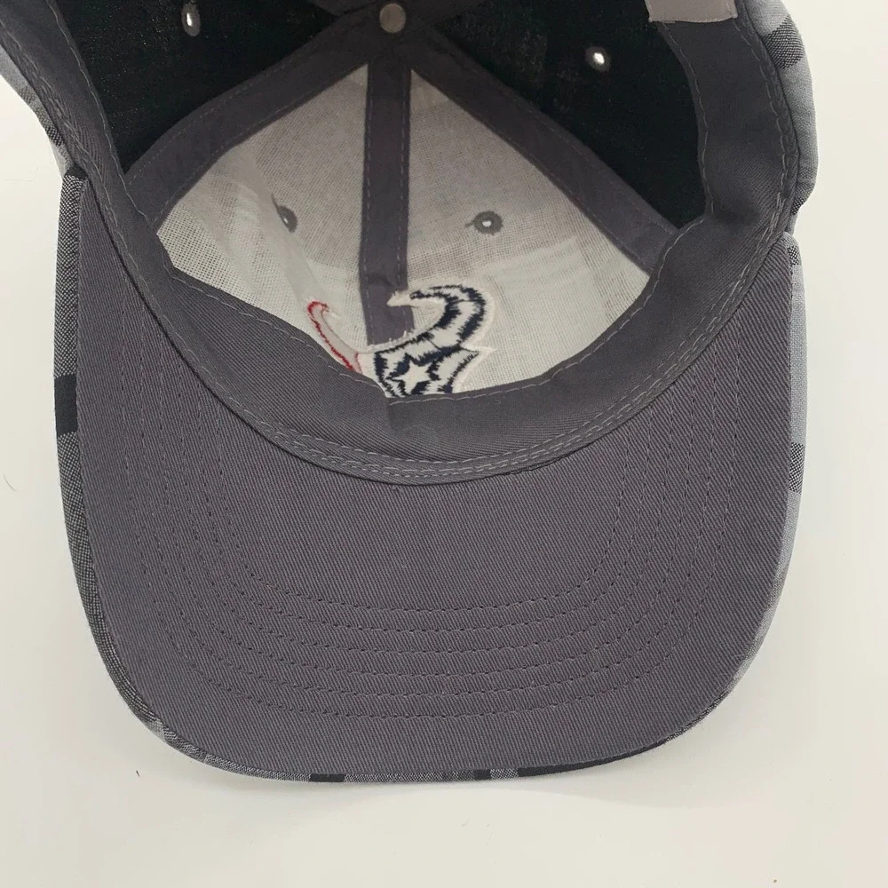 NFL Team Apparel Houston Texans Hat Mens OSFM Grey Black Plaid Embroidered Logo